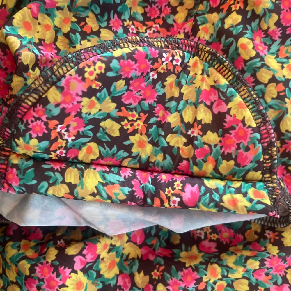 NEW AFRM Pink and Yellow Floral Long Sleeve Bodysuit - Picture 9 of 9